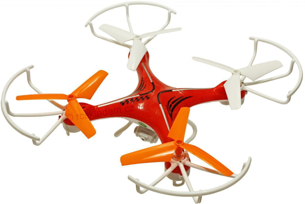 RCskladem Dron Voyager s třílistými vrtulemi a kamerou 20701081RED červený