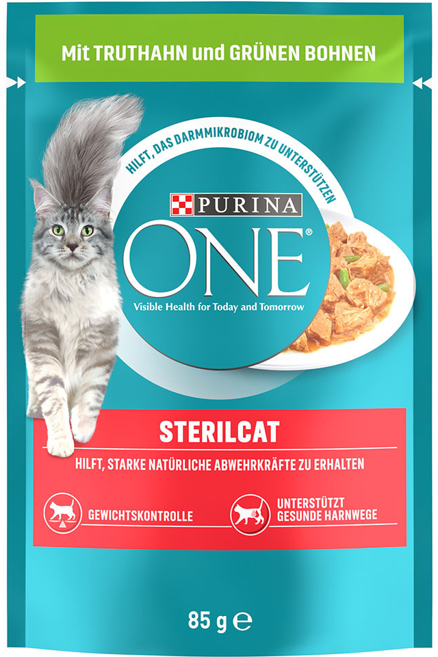 Purina One Sterilised s krocaním a zelenými fazolkami 52 x 85 g