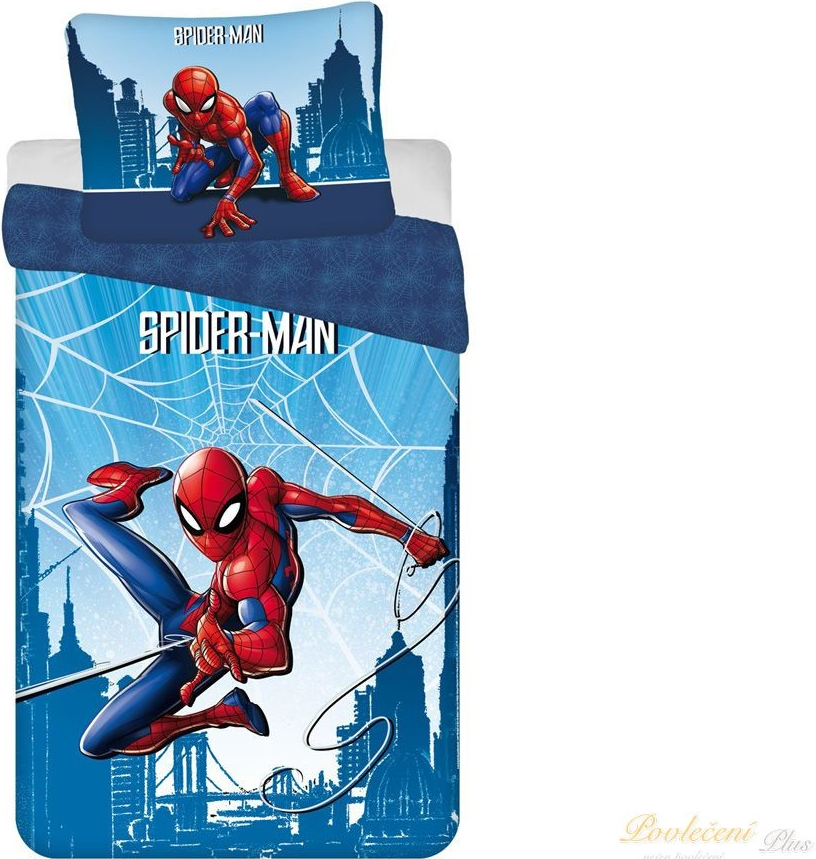 Jerry Fabrics povlečení bavlna Spider-man Blue 04 140x200 70x90