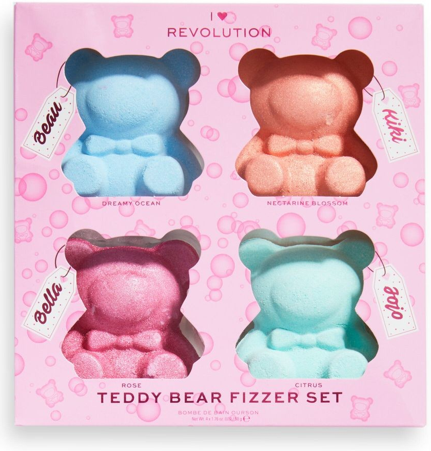 I Heart Revolution Teddy Bear šumivé koule do koupele 4 x 50 g dárková sada