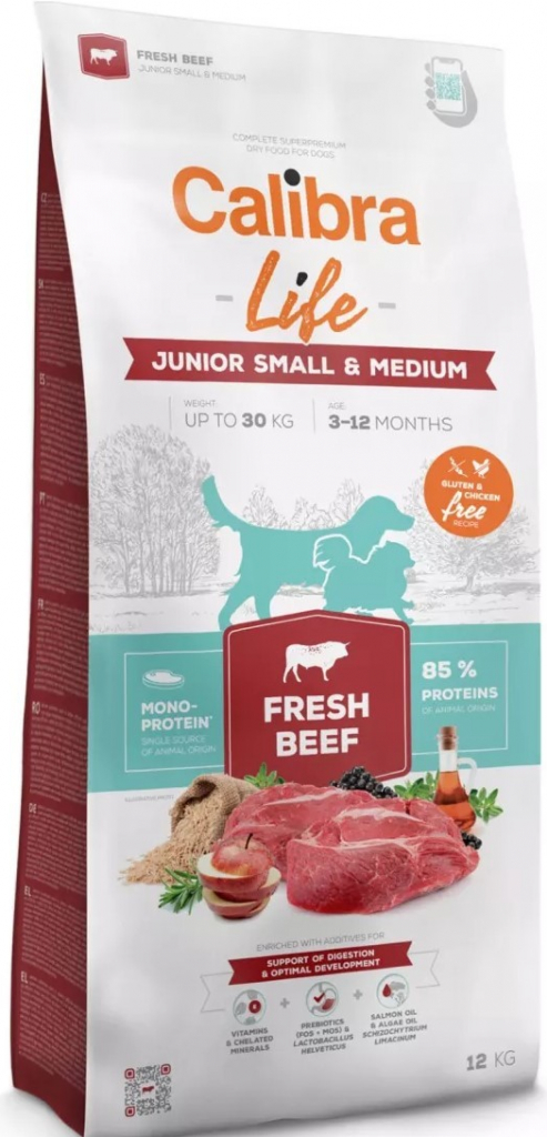Calibra Life Junior Small & Medium Fresh Beef 12 kg