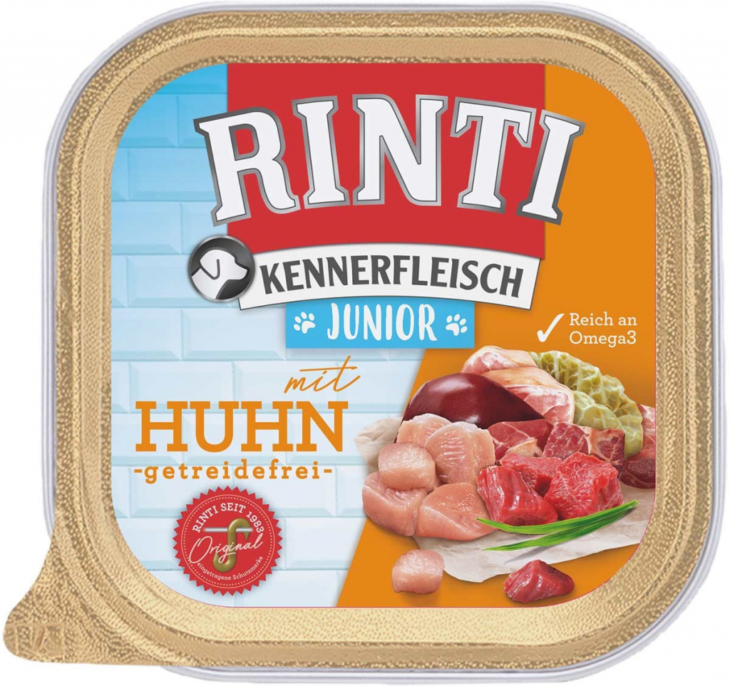 Rinti Kennerfleisch Junior Dog kuřecí maso 18 x 300 g