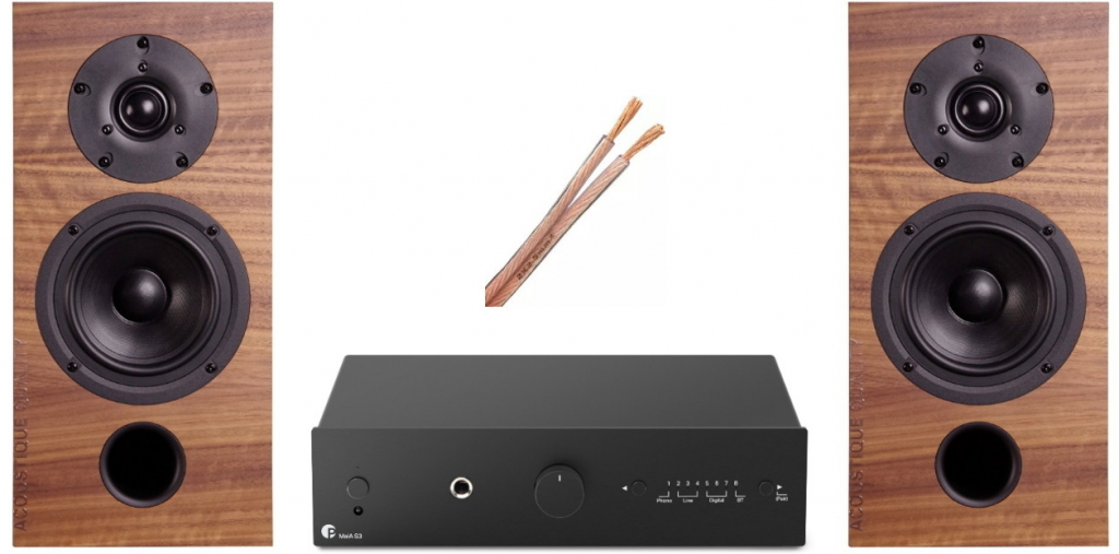 AQ audio set P4-Pro-ject Maia S3 + AQ L 39 ořech + reprokabel AQ 625 2x 2,5mm2