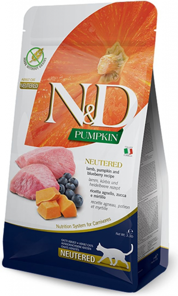 Farmina N&D cat PUMPKIN adult neutered lamb pumpkin & blueberry 5 kg
