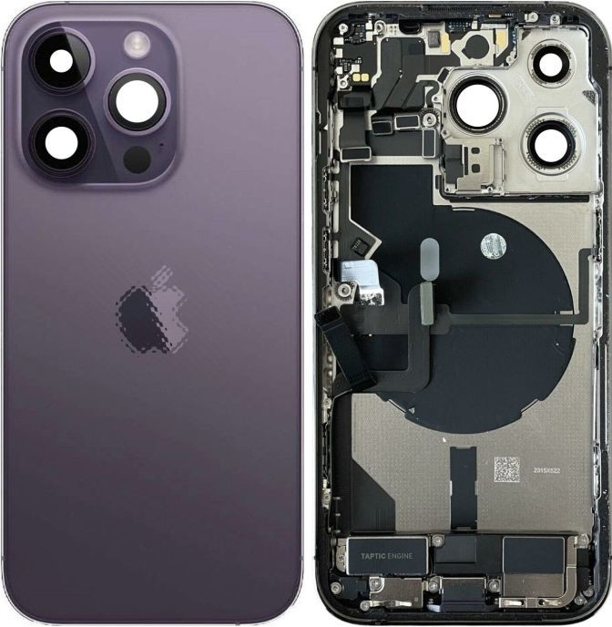 Kryt Apple iPhone 14 Pro zadní Housing s Malými Díly fialový