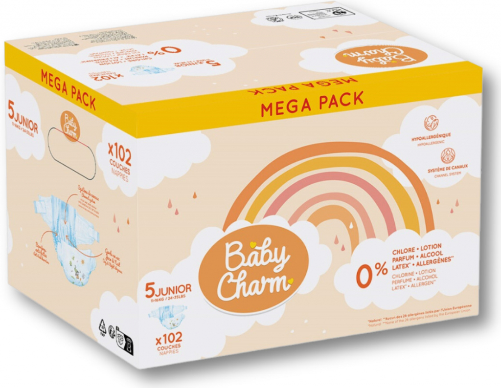 Baby Charm Super Dry Flex 5 Junior 11 - 16 kg 102 ks