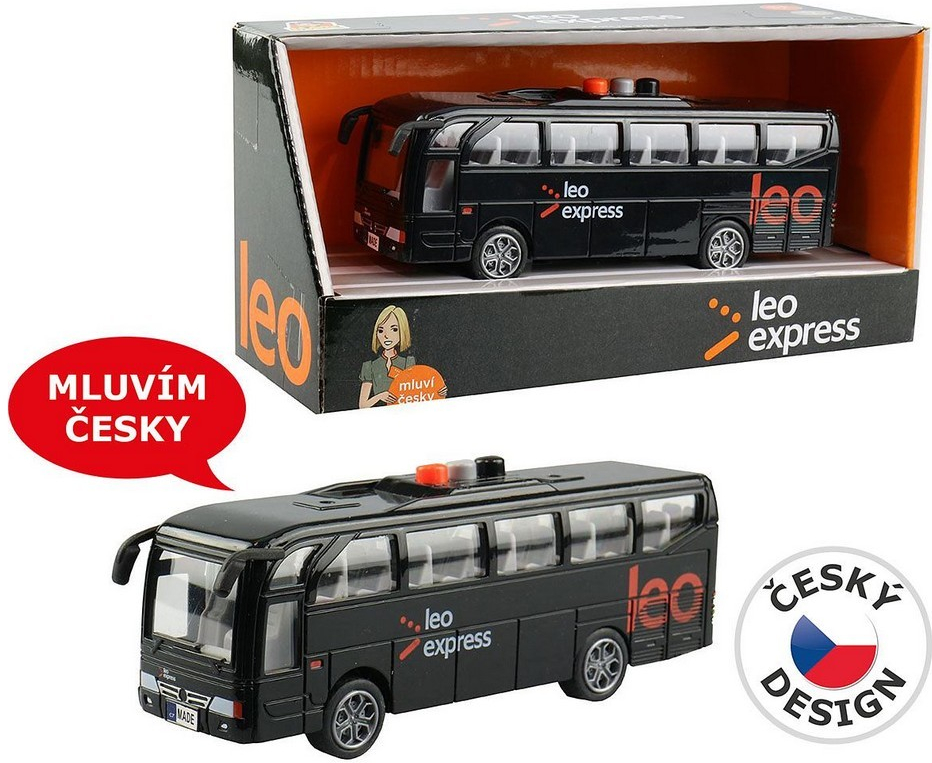 Made Autobus Leo Express 12cm s českými větami řidiče a palubní posádky