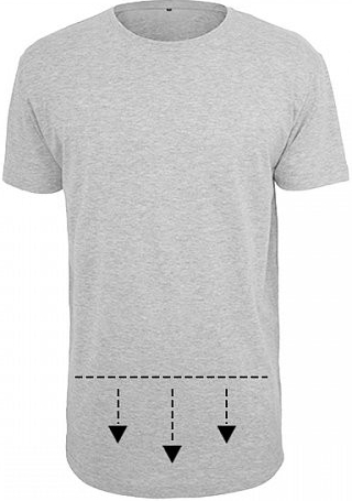 Pánské prodloužené triko Shaped Long Tee světle šedé