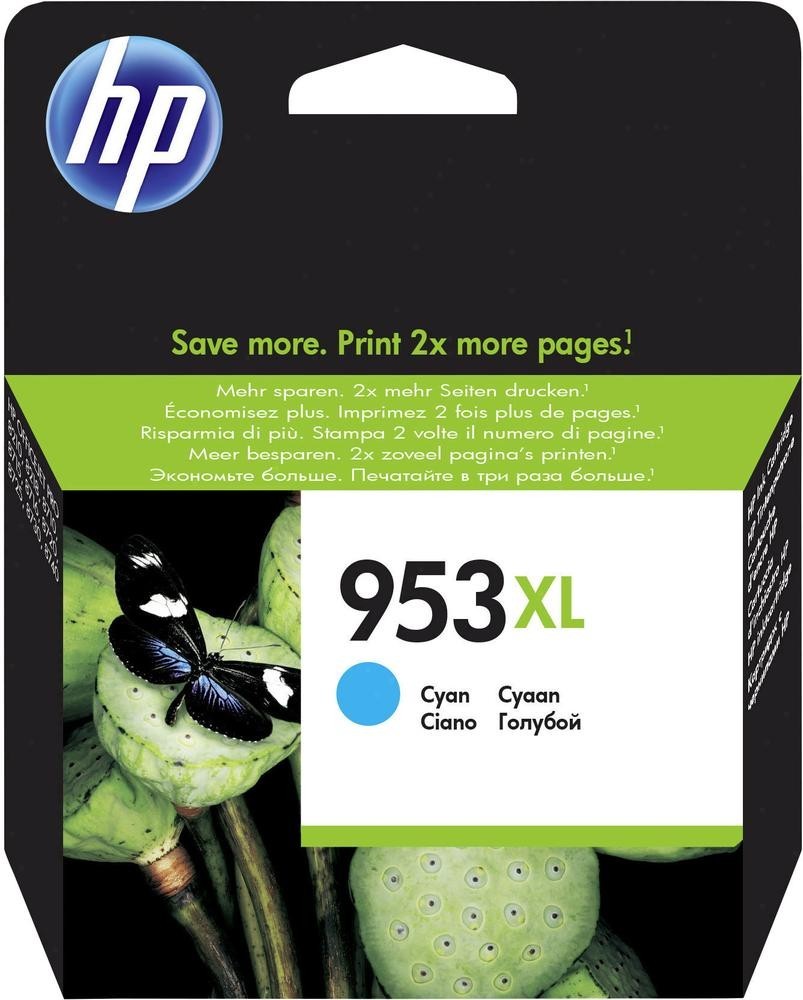 HP 953XL originální inkoustová kazeta azurová F6U16AE