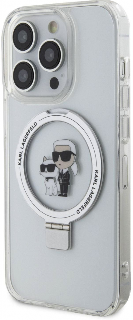Karl Lagerfeld Ringstand Karl and Choupette MagSafe iPhone 14 Pro White
