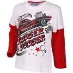 tričko Hot Wheels bíločervené - dlouhý rukáv