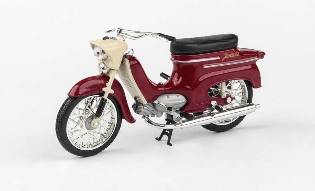 Abrex Jawa 50 Pionýr typ 21 1967 tmavo červená 1:18