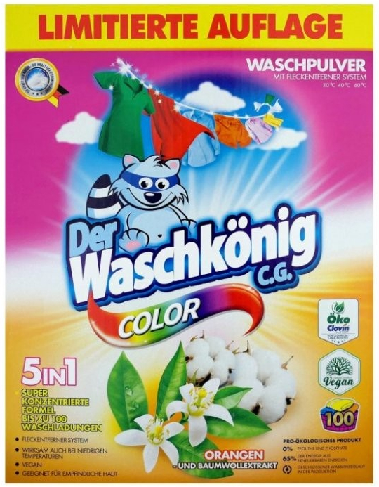 Waschkönig Color prášek s výtažky extraktu z Pomerančů a bavlny 100 PD 6 kg