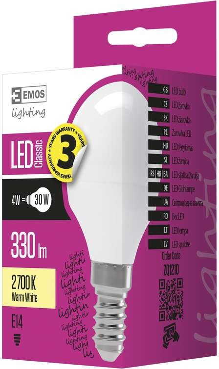 Emos LED žárovka Classic Mini Globe 4W E14 Teplá bílá