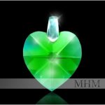 Swarovski Elements Srdce M Peridot Ag s CRYSTALLIZED