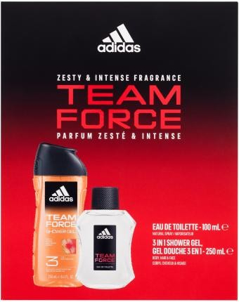Adidas Team Force dárková kazeta pro muže EDT 100 ml + sprchový gel 250 ml