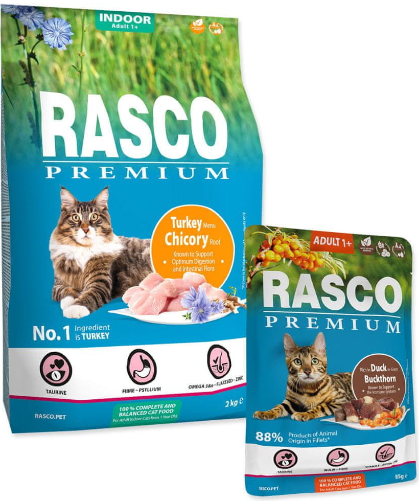 Rasco Premium Cat Sensitive Turkey Chicory Root Lactic acid bacteria 2 kg