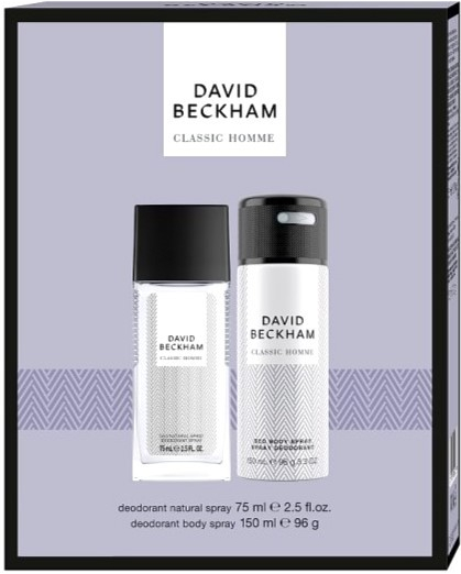 David Beckham dárková kazeta Classic Homme (DNS 75 ml + deodorant 150 ml)