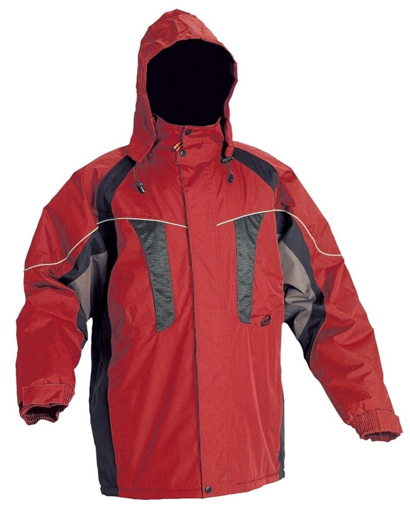 Cerva NYALA Zimní pracovní nepromokavá bunda s kapucí červená