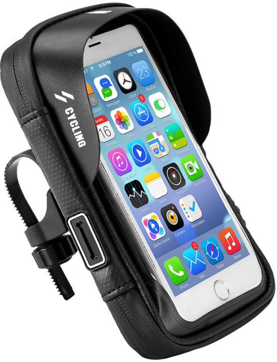 Pouzdro AppleMix Sportovní kolo / motorku Apple iPhone Xr / 11 - se zipem - voděodolné - černé