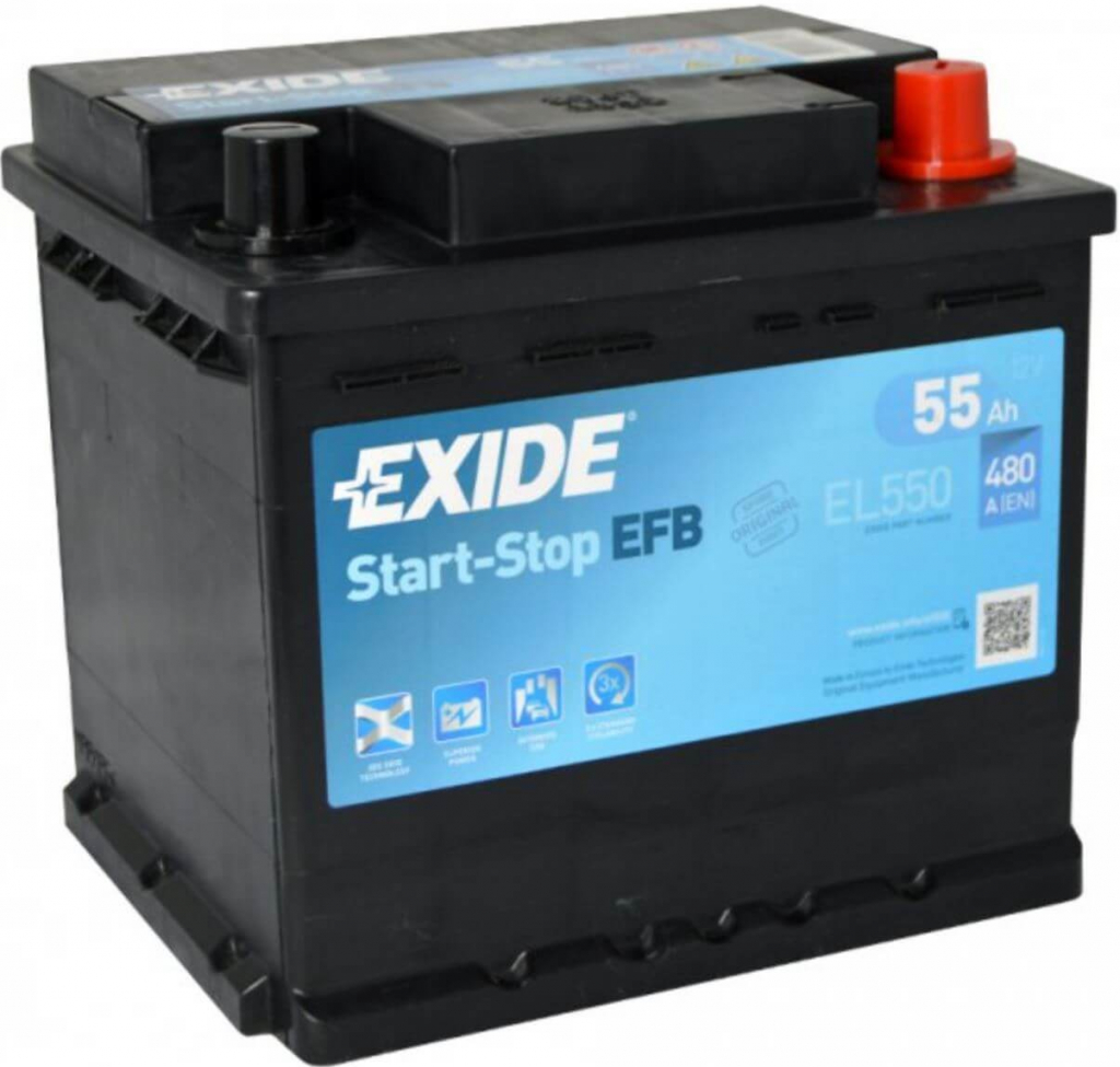 Exide Start-Stop EFB 12V 55Ah 480A EL550