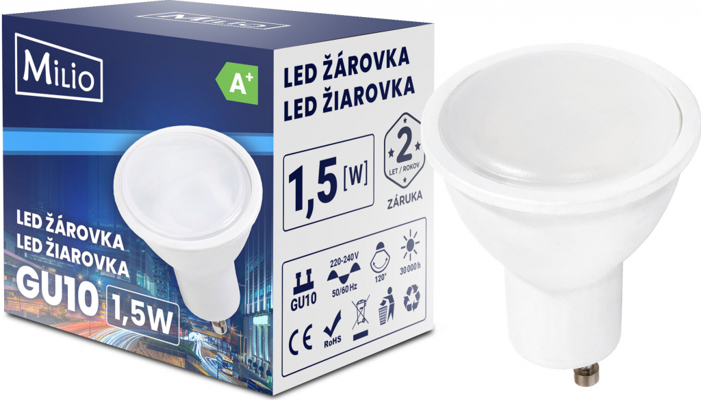 Berge LED žárovka GU10 1,5W 135Lm neutrální bílá 21331