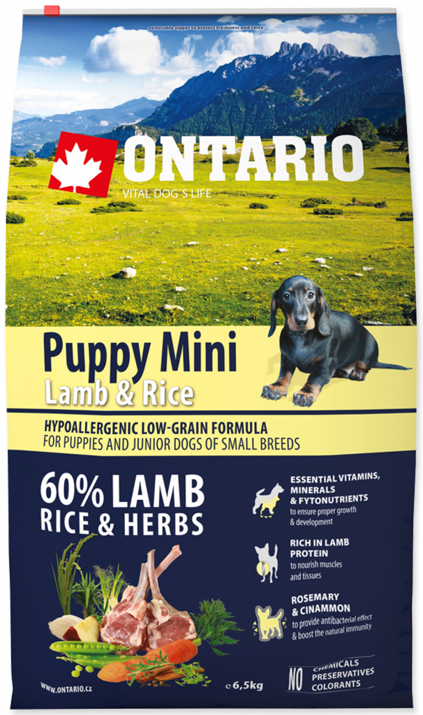 Ontario Puppy Mini Lamb & Rice 2 x 6,5 kg