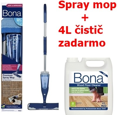 Bona Premium Spray Mop na drevené podlahy + 4 l čistič