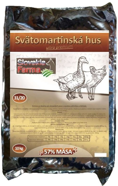 Slovakia Farma Hypoalergenní a štěňata všech plemen Svatomartinská husa 31/20 10 kg