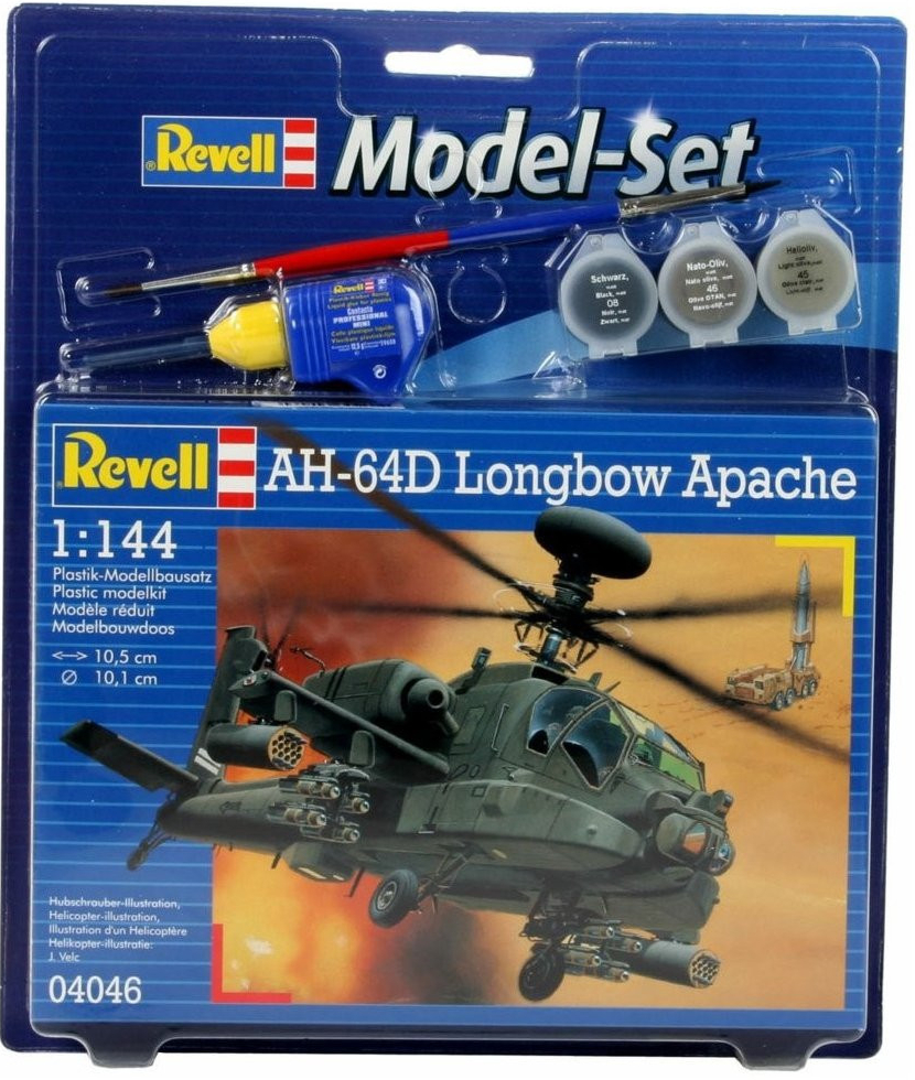 Revell vrtulníku 64046 AH64D Longbow Apache Set včetně 1:144