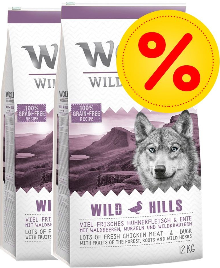 Wolf of Wilderness Adult granule MIX Jehněčí & kachní 2 x 12 kg