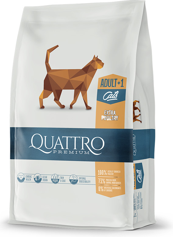 Quattro Cat Dry Premium all Breed Adult Drůbež 7 kg