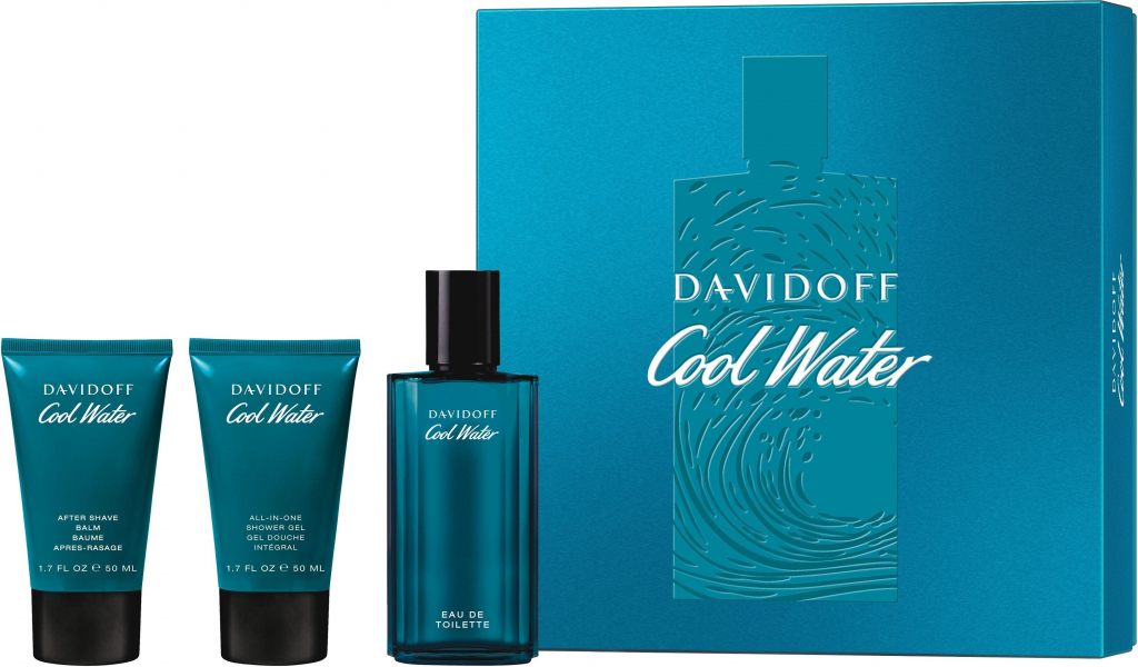 Davidoff Cool Water Man EDT 125 ml + 75 ml balzám po holení + 75 ml sprchový gel dárková sada