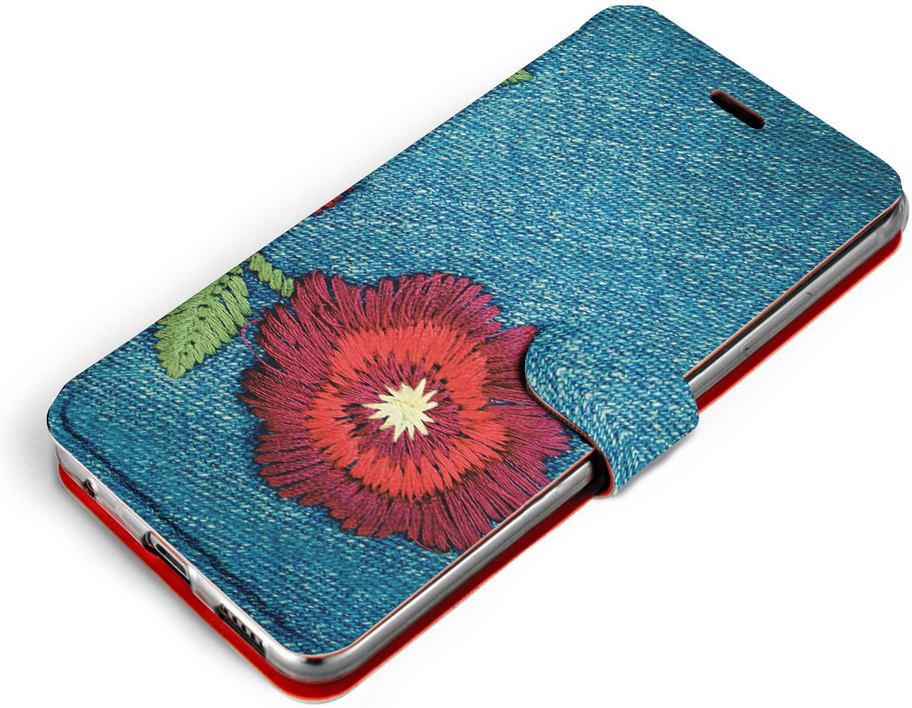 Pouzdro Mobiwear Flip Motorola Moto G72 - MD05P Džínové květy