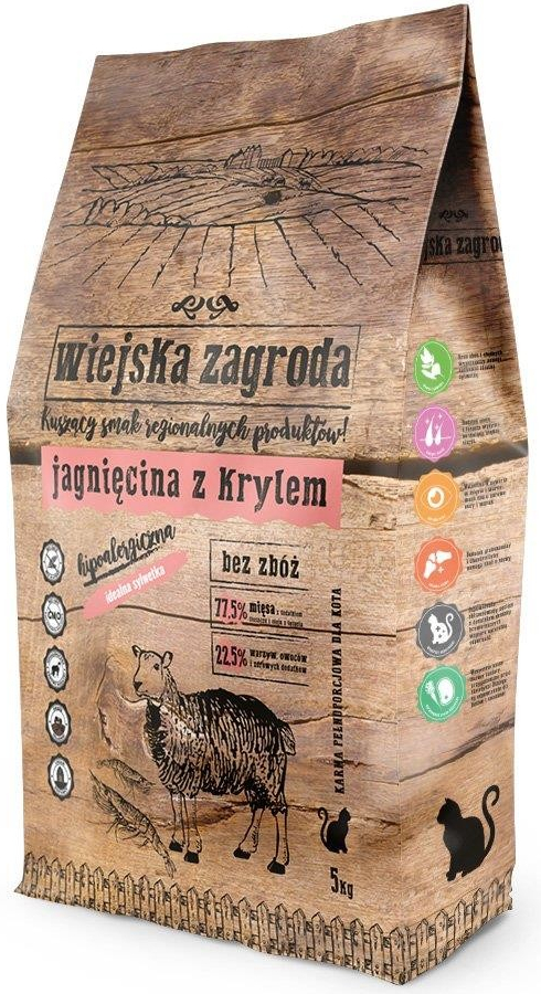 WIEJSKA ZAGRODA Cat Jehněčí & Arktický krill 5 kg
