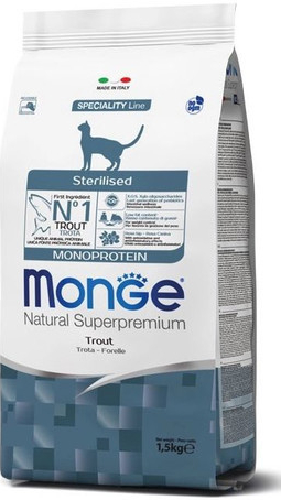 Monge Monoprotein Cat Sterilised Pstruh 400 g