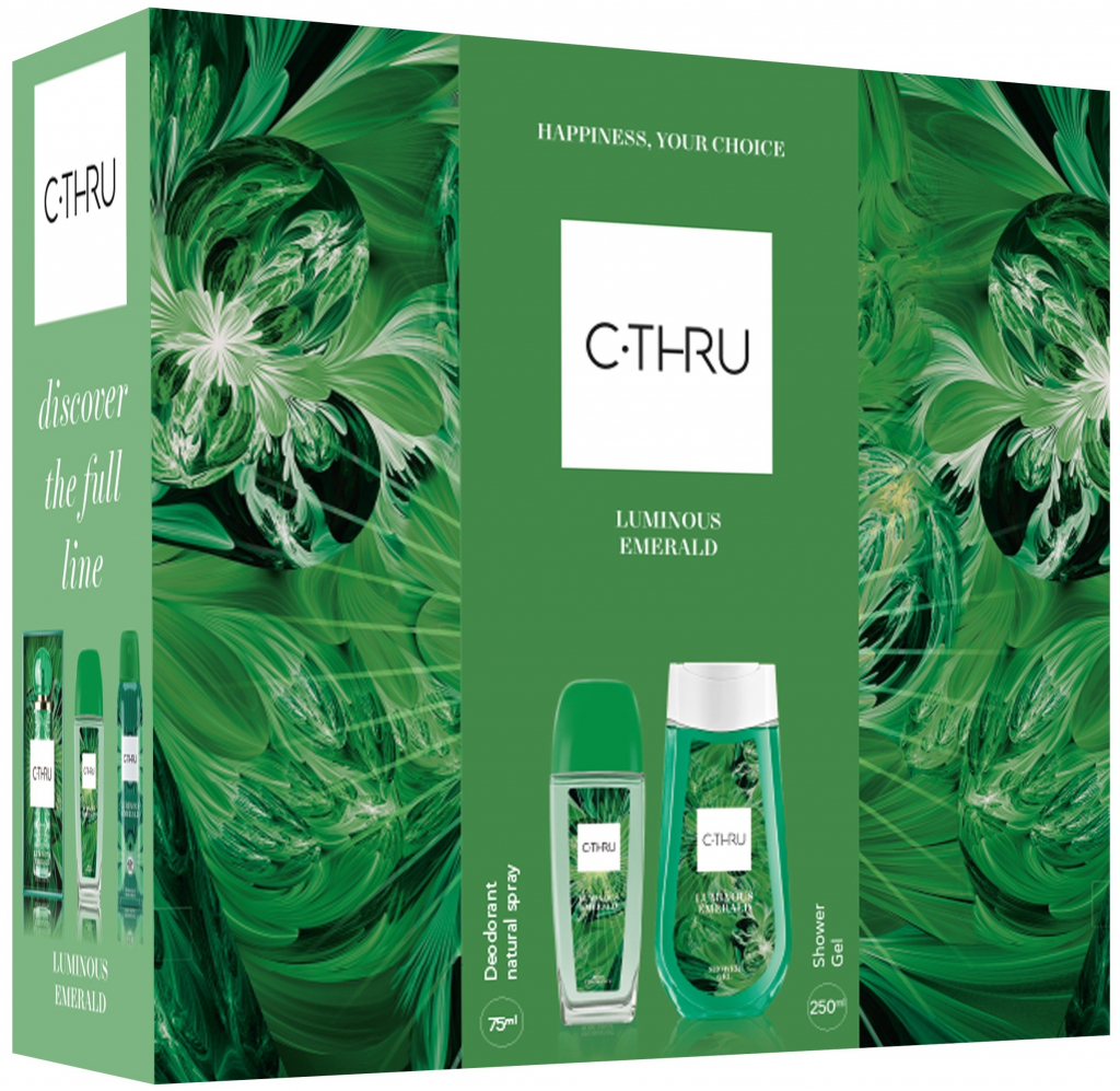 C-Thru Luminous Emerald deodorant sklo 75 ml + sprchový gel 250 ml dárková sada