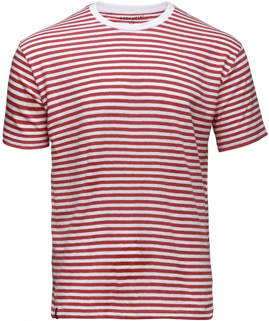 BHMP pánské konopné tričko HIRZO Red-Stripes