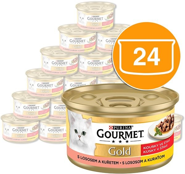 Gourmet Gold s lososem a kuřecím masem 24 x 85 g