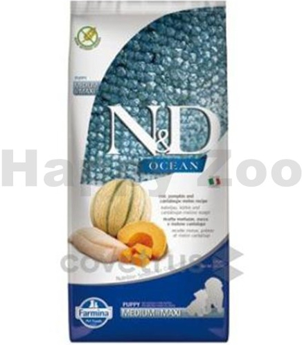 N&D Ocean Puppy Medium & Maxi Grain Free Codfish & Pumpkin & Melon 12 kg