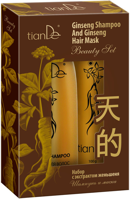TianDe Souprava s extraktem ženšenu šampon 220 g + maska 100 g dárková sada