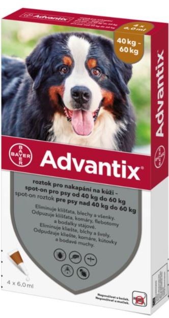 Advantix Spot-on pro psy 40-60 kg 4 x 6 ml