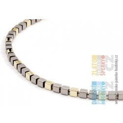 Titanový náhrdelník 45 cm dlouhý - kombinace se zlatem