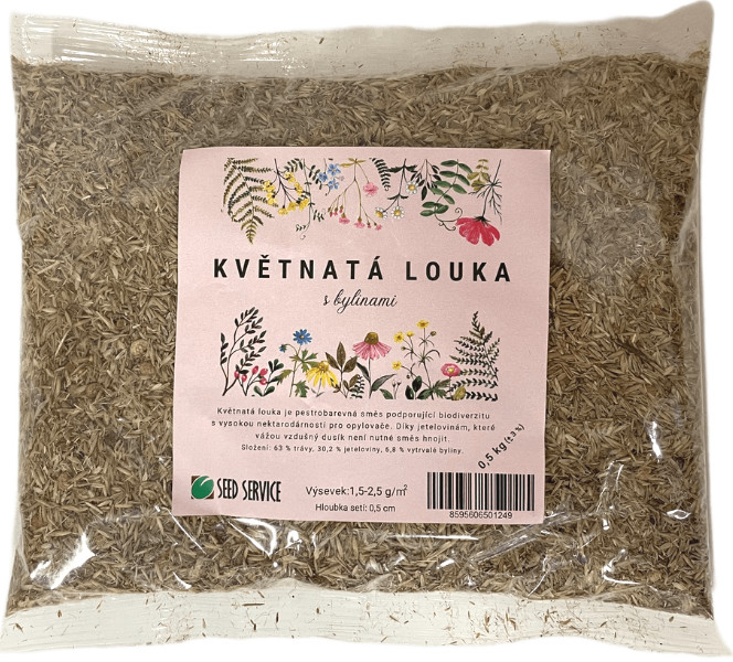 SEED SERVICE Travní směs Květnatá louka s bylinami 0,5 kg