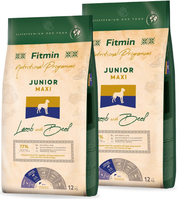 Fitmin Maxi Junior Lamb & Beef 2 x 12 kg