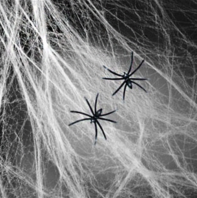 PT Umělá pavučina bílá s pavouky