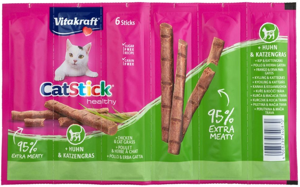 Vitakraft Cat Stick Healthy Platýs & omega 3 6 x 6 g
