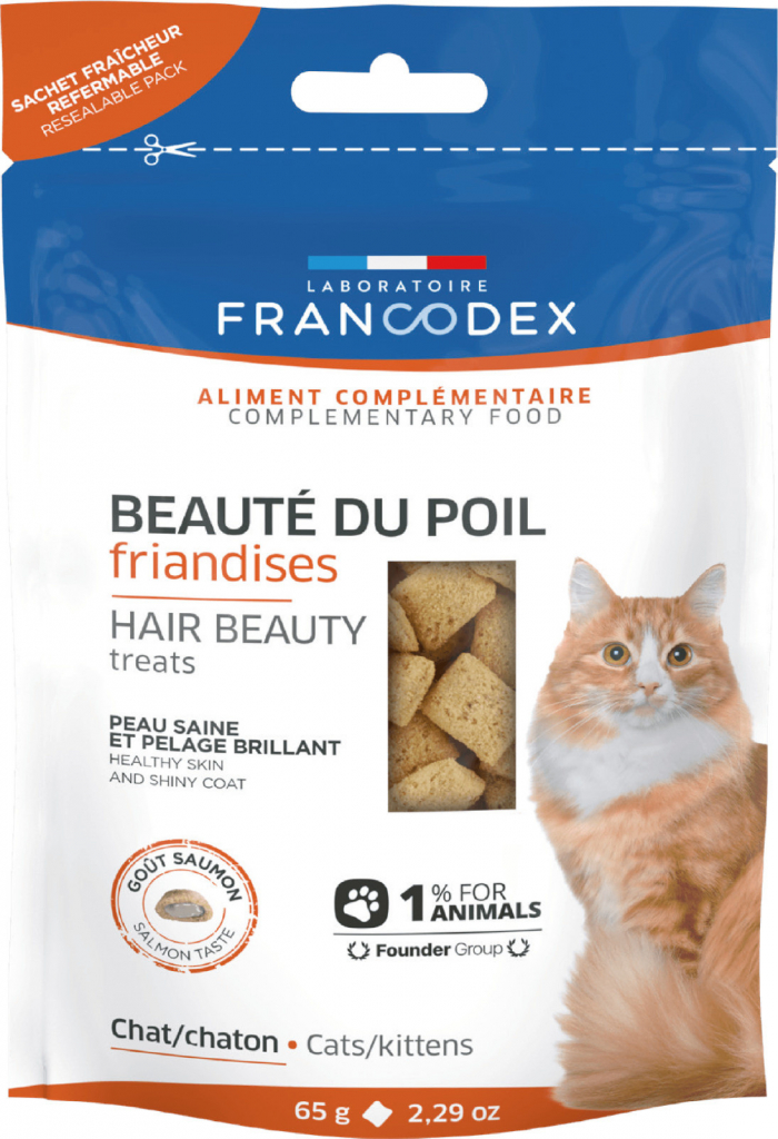 Francodex Pochoutka Hair Beauty a koťata 65 g