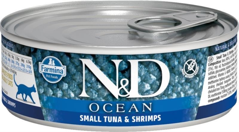 Farmina Pet Foods N&D CAT OCEAN Adult Small Tuna & Shrimps 80 g