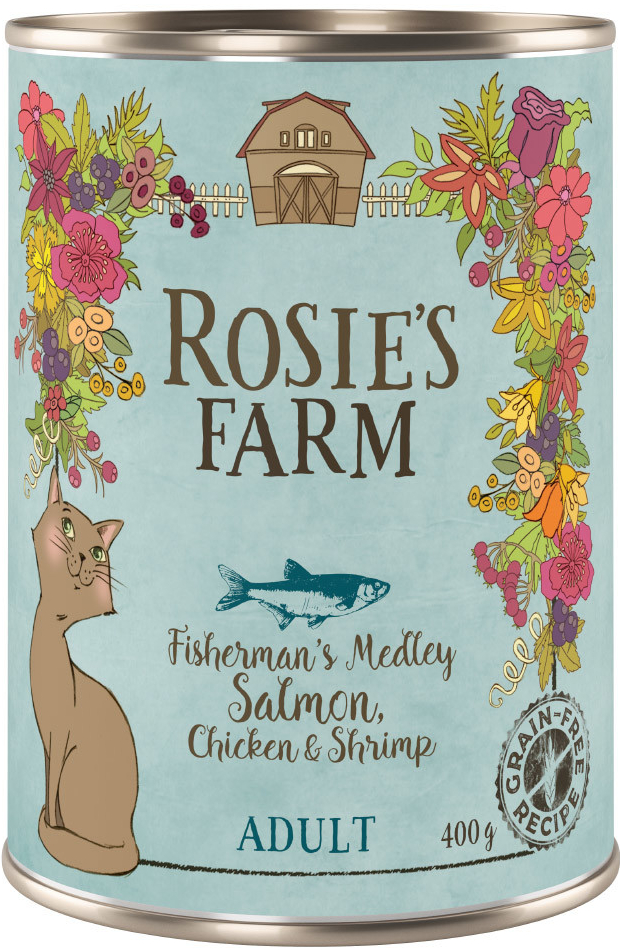 Rosie\'s Farm Adult losos a kuřecí s krevetami 12 x 400 g